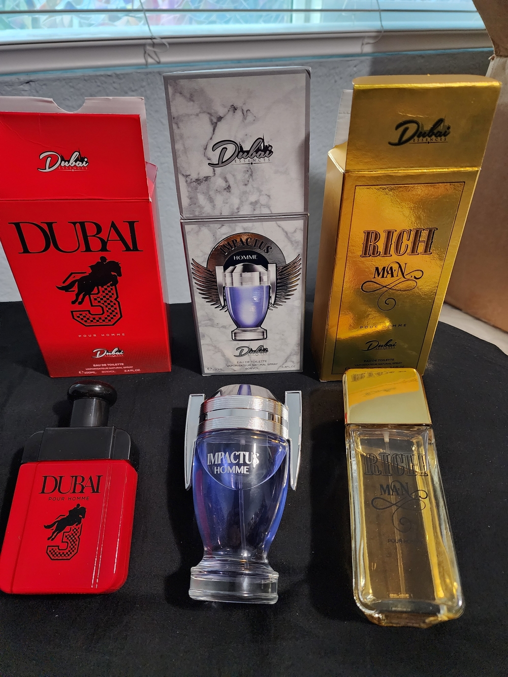 Men Accessories Fragrance Set - Red, Blue, Gold Bottles